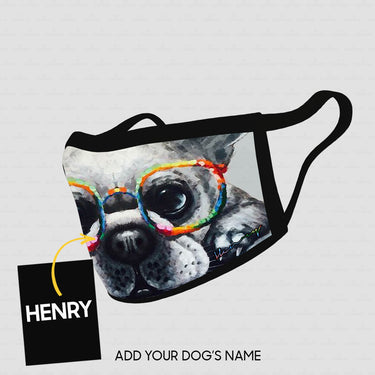 Personalized Dog Gift Idea - Dog With Glasses Frame For Dog Lovers - Cloth Mask
